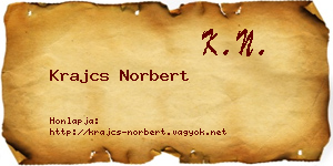 Krajcs Norbert névjegykártya